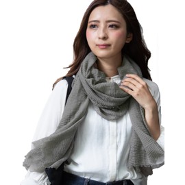 Harewith Scarf, Stole, Spring/Summer, Women's, Japanese Brand, Cotton, Sunburn Prevention, Thin, Large, Shawl, Towel, UV Protection, Cooling Protection, Birthday, Mother's Day, gray