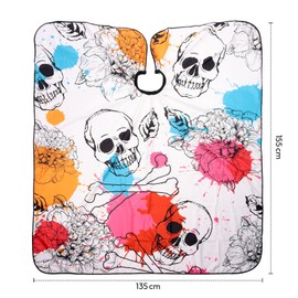 GEN'C BÉAUTY Professional Salon Hair Cutting Cape – 53.1″ × 61.0″ Waterproof Barber Stylist Apron with Adjustable Snap Neck Closure (Colorful Head)