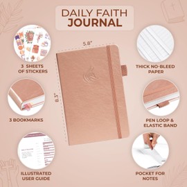 Clever Fox Daily Faith Journal – Guided Prayer, Gratitude & Bible Study Notebook – Faith Based Gifts & Journaling Supplies for Women (Rose Gold)