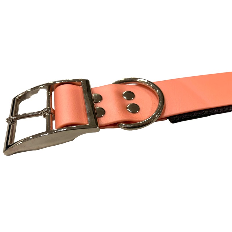 BioThane Padded Dog Collar Large Width Choice of Colours (Neck