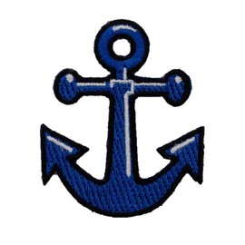 Café Viereck ® Anchor Navy Patch Embroidered with Velcro - 4.5cm x 5.5cm