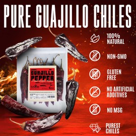 Fusion Select Guajillo Chiles Pepper - Natural and Premium - Mexican Recipes Like Mole, Tamales, Salsa, Sauce - Resealable Package (4 Oz)