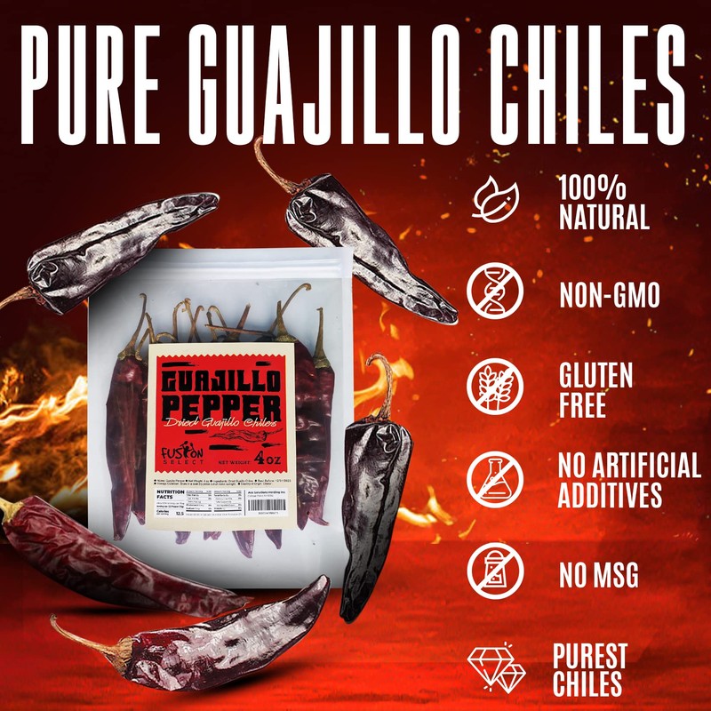 Fusion Select Guajillo Chiles Pepper - Natural and Premium -