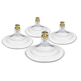 UBL Large Threaded Replacement Suction Cups - Windshield Suction Cup Mount for Emergency Dash & Stick Lights - Heavy-Duty, UV Resistant and Waterproof - Set of 4, Transparent