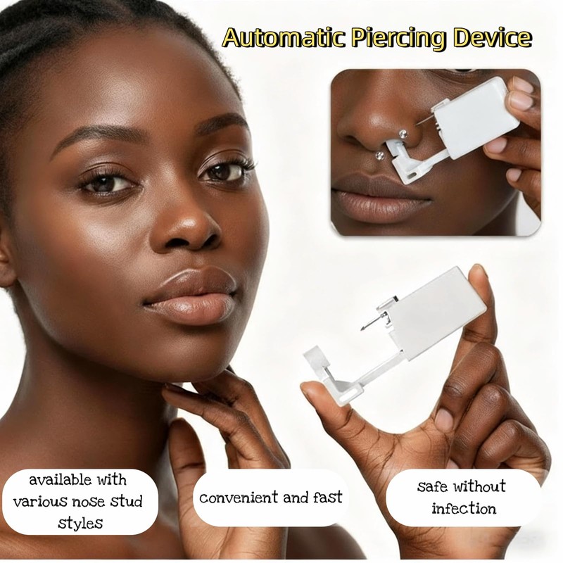 Geettcaifu 2 Pack Nose Piercing Gun, Self Nose Piercing Kit,