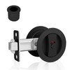 KIDOACOW Round Pocket Door Lock and Edge Pull, Privacy Pocket