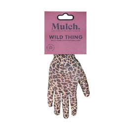Centurion Mulch Leopard Print Gardening Gloves 100% Polyester Water Resistant Nitrile Palm Size 8 Medium