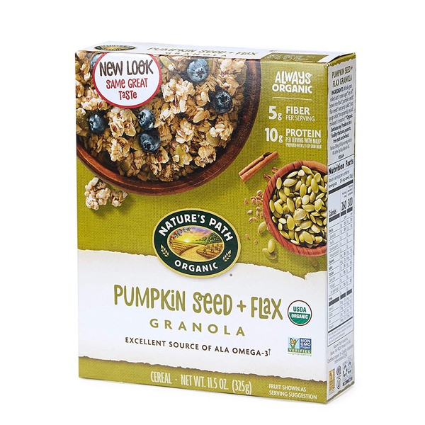 Nature's Path Organic Granola Cereal, Pumpkin Seed Plus Flax, 11.5 Ounces, 12 Count