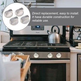 LICHUANUK 6 Pieces Universal Gas Cooker Knob 6 mm Metal Stove Gas Knob Silver Adapters Control Knobs Oven Rotary Switch Locks Control Surface Cooking