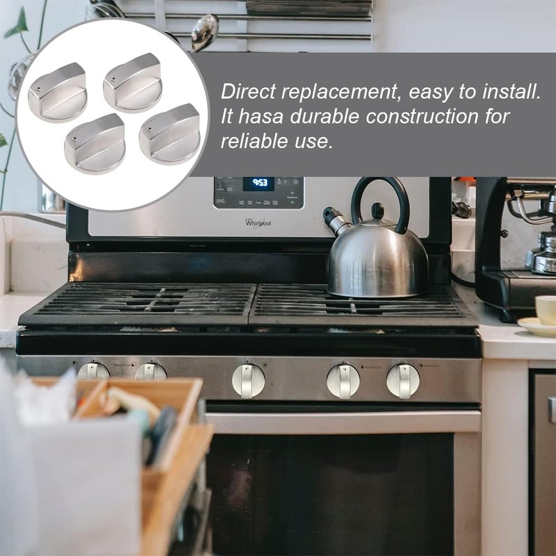 LICHUANUK 6 Pieces Universal Gas Cooker Knob 6 mm Metal