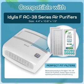Breathe Naturally - Premium HEPA Filters Compatible with Idylis F AC-38 Series Air Purifiers - Made for Idylis F AC-38/560885 Series - HEPA Filters Packaged in USA(2 Pack Replacement HEPA Filter)