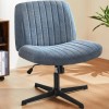 Adjustable Swivel Wide Desk Armless Cross-Legged Rocking Chair for Office