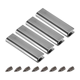 sourcing map Belt Buckle End Tip, 4 Pcs Zinc Alloy Zipper Clip Strap End Caps for Leather Sewing Decoration DIY Accessories (1.53 Inch, Black)