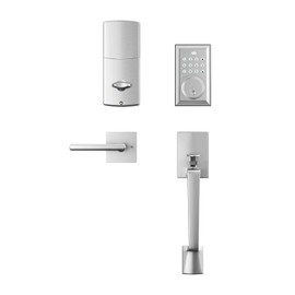 NeuType Door Handle Sets with Keypad Deadbolt Electronic Keyless Lock Set Auto Lock, 1-Touch Locking, 50 User Codes, Easy to Install, for Homes Office and Hotel, Satin Nickel-Modern