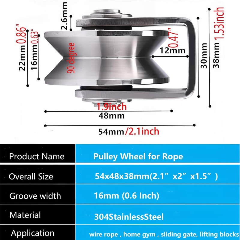 Chiloskit Heavy Duty Pulley Block with Bracket for Rope, 2