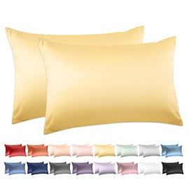 100% Cotton King Pillowcases Set of 2, Deep Dream 600 Thread Count Pillow Cases, 20x36 Inches, Super Soft and Breathable Envelope Closure (Mustard Yellow)