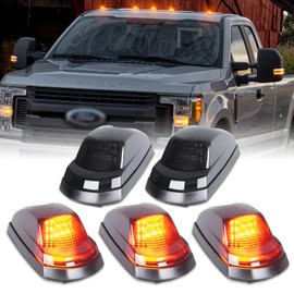 POPMOTORZ 5pcs Cab Roof Marker Light 18 LED Amber Roof Top Clearance Lights,Cab Marker Lamp for 2017-2022 Ford F250 F350 F450 F550 Super Duty Led Roof Running Lights OEM# HC3Z15442E HC3Z-15442-E