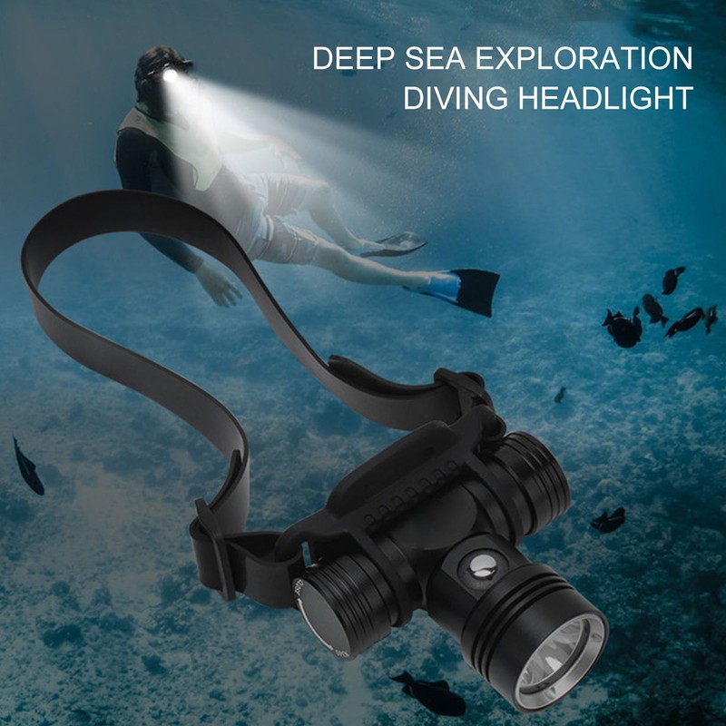 LED Underwater Waterproof 60m Diving Headlamp Headlight Head Mounted Dive