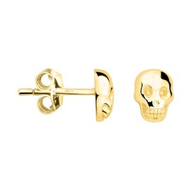 SOFIA MILANI - Women's Earrings 925 Silver Skull Stud Earrings, Yellow Gold, No Gemstone