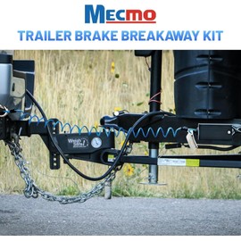 MECMO Trailer Breakaway Switch 5ft Brake Away Coiled Cable Large Carabiner, RV Camper Trailer Emergency Electric Break Switch with 5 Feet Stainless Steel Spring Towing Wire Safety Lanyard w/Pull Pin