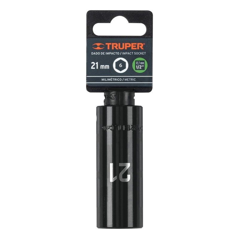 Truper D-7321-ML, Dado largo de impacto 6 puntas mm, 21