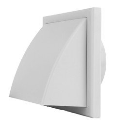 Vents 4 inch - 100 mm Grey Decor Gravity Grille with Damper Plastic Cowled Hooded Air Ventilation Wall Grill Vent Cover with Wind Baffle Backdraught Shutter for Outdoor Garage Shed