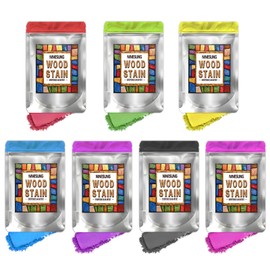 Ninesung Wood Stain Powder - 7 Colors/Set Wood Dye, Wood Coloring Powder for Indoor and Outdoor | Furniture Dye | Fast Drying | Each Colors 2 Oz. | Wood Pigment Powder (7 Colors)