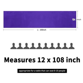 15 Pack Purple Satin Table Runners 12 x 108 Inch Table Runners for Rectangle Round Tables,Smooth Satin Table Runner for Wedding,Birthday Party Banquets Graduation Engagements Decoration