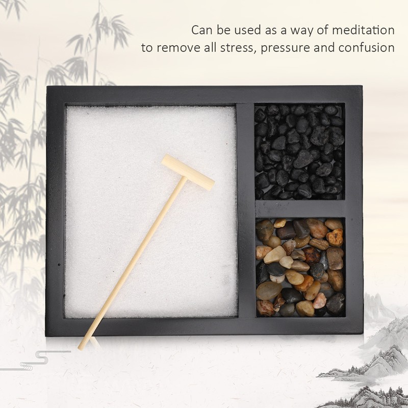 Zen Garden Sand Tray Decoration Desktop Micro Landscape Ornament Craft