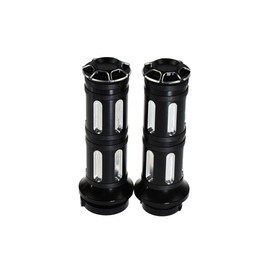 HDBUBALUS Motorcycle 1" 25mm Hand Grip Handlebar CNC Aluminum Handlebar Black Handle Grips Fit for Harley Dyna Softail Touring Custom