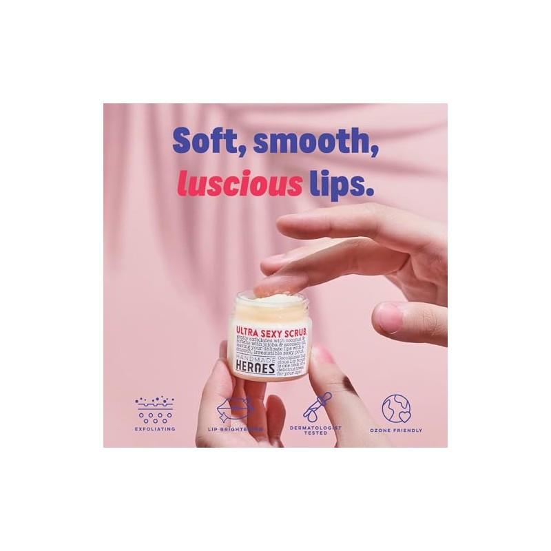 Exfoliante Labial Handmade Heroes Coconut Lip Scrub, 100 Natural Vegan,