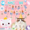 Cat Birthday Party Supplies - 116pcs Decorations and Tableware Set