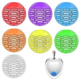 PLATEYTR Pack of 7 with Scented Urinal Insert 30 Days Fresh Effect Pissoir Sieve Splash Guard Air Freshener Each Urinal and Urinal Disposable Gloves Toilet Urinal Insert Mat