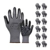 Baratec 12 x Super Grip Flat Nitrile Safety Work Gloves,