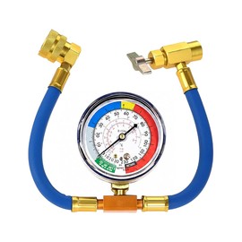 1/2 Inch R134A AC Refrigerant Charge Hose Kit with Gauge
