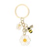 PATIKIL Flower Keychains, Enameled Keychain Cute Flower Honeybee Pendant Keyring