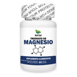 Treonato De Magnesio Natsa 60 Cápsulas, Calidad Premium
