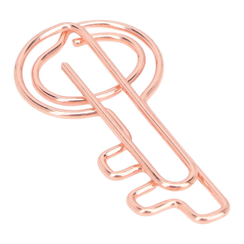 100Pcs Paper Clip Metal Rose Gold Color Urheen Design Paperclip