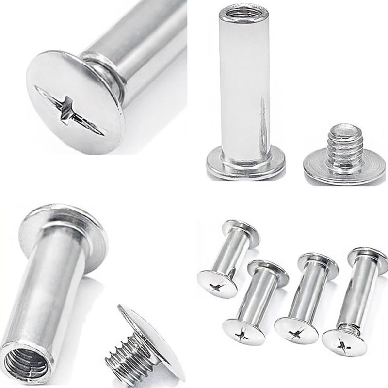 FSSTUD 100 Sets Stainless Steel Chicago Screw Rivets Flat Head