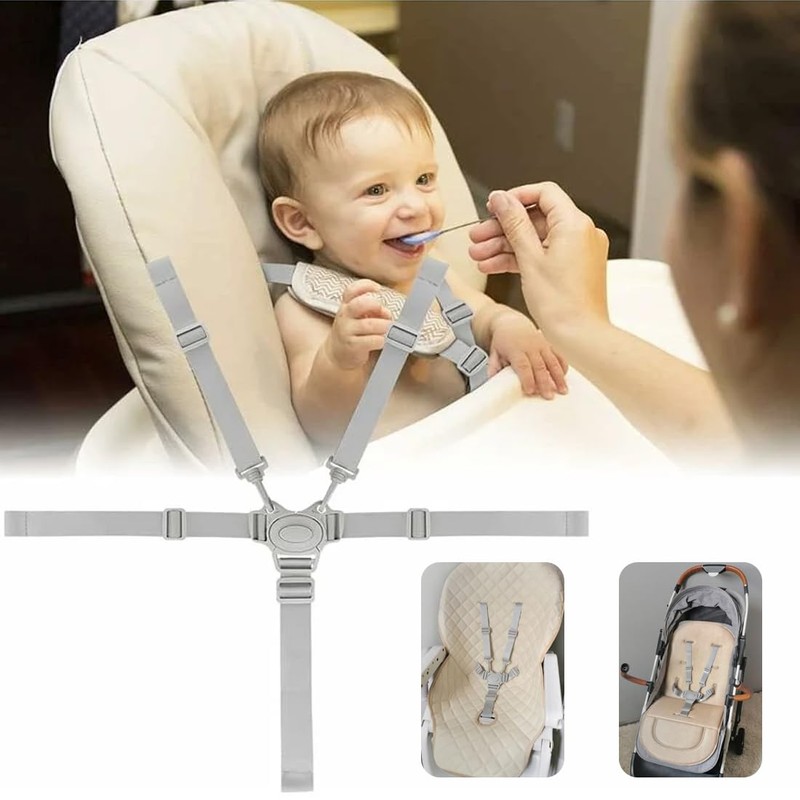 QIBZI Baby Stroller Safety Belts, Five Point Stroller Strap for