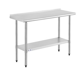 ROCKPOINT Work Commercial Kitchen Adjustable Under Shelf and Table Foot for Restaurant, Home and Hotel, 18x48inch, Silver