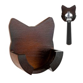 Adorila Coffee Portafilter Wooden Wall Rack, Coffee Tamper Wall Mounted Holder for Handles 51mm, 54mm, 58mm, Espresso Accessories Organizer Rack for Coffee Bar Office