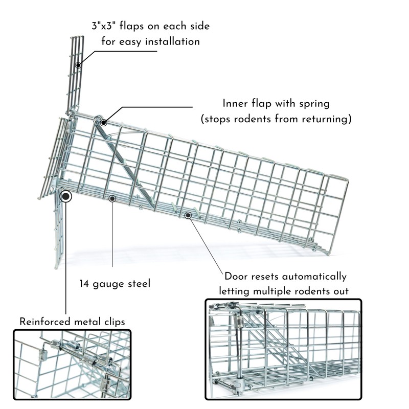 Excluder One Way Squirrel and Rodent Trap - Control Mice,
