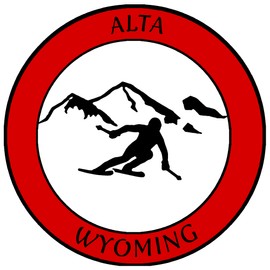 Athena Brands Alta, Wyoming - Extreme Sports Skier - Car Truck Window Sticker Decal - Red
