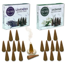 Incense Cones - Combo Pack of 20 Cone Incense - 10 Lavender + 10 Jasmine - Insence Cones - Incense Cones Scented - Cone Incense Scents - Insense Cones - Incent Cone