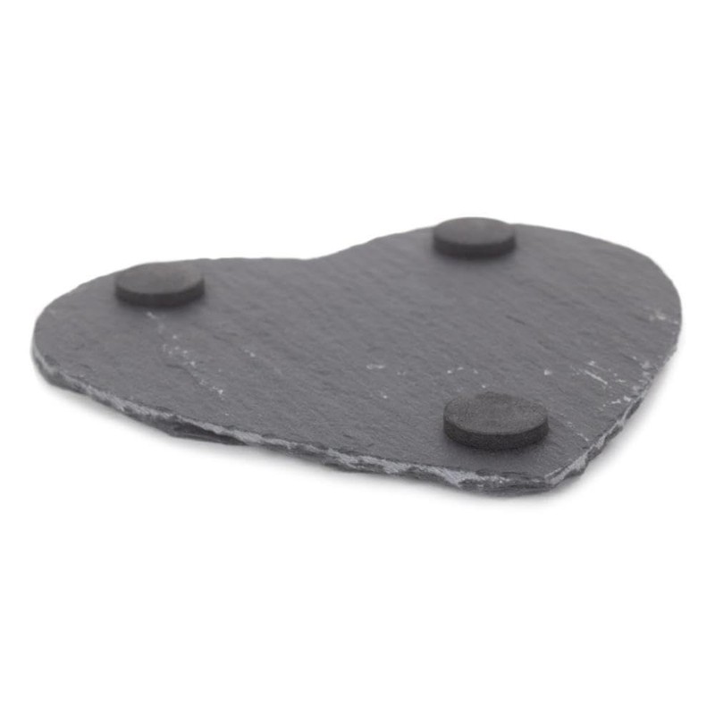 Red Hamper SL002 Drinks Heart-Shaped Slate Coaster Set 4, Wicker