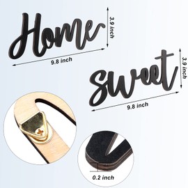 Jetec Home Sweet Home Wooden Sign Rustic Home Decor Sign Wooden Home Sign Wall Hanging Decor Home Sweet Home 3D Wall Art Sign Wood Home Decor for Home Living Room Bedroom Kitchen