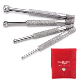 Drill Jig 4 Pieces Telescopic Gauge Full Ball Gauge Drill Gauge Set 3-13 mm for Small Holes Slots Groove Measurement