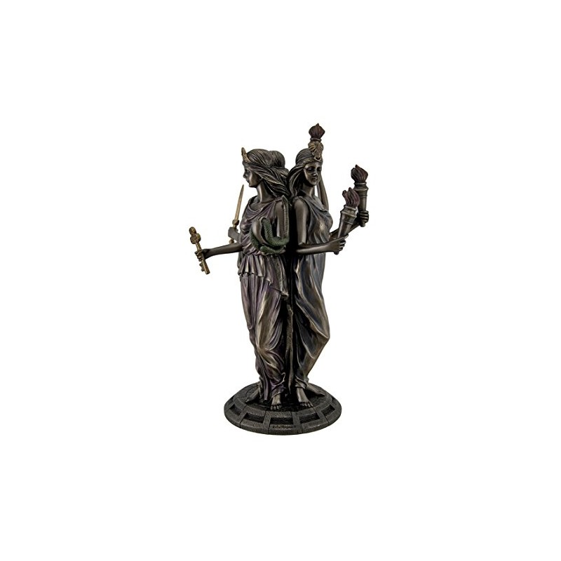 Veronese Design Large Bronze Finish Greek Goddess Hecate Triple Goddess