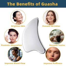 Azymi Gua Sha, Large Guasha Facial Tools Scraping Massager for Skin Firming & Anti-wrinkle, Body SPA-Acupuncture Therapy-Trigger Point Treatment with Velvet Pouch & Gift Box